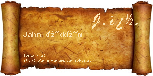 Jahn Ádám névjegykártya