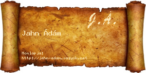 Jahn Ádám névjegykártya